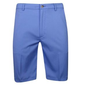 Tourney Blue Solid Tech Flat Front Performance Golf Shorts 40 NWOT